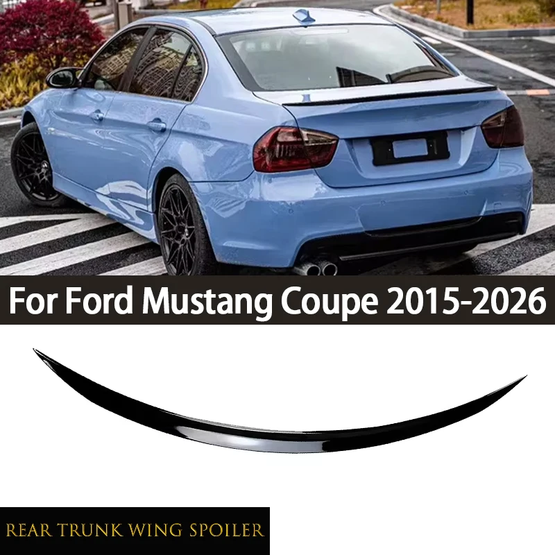 Car Exterior Tuning Rear Trunk Lid Spoiler Wing Stickers For Ford Mustang Coupe 2015-2026 Auto Accessories