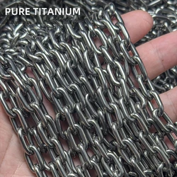 New TA1 Pure Titanium Welded Diy Chain Bracelet Necklace Handmade Ti Lock Dog Chain Outdoor Non-Slip Drying Clothes Chain Swing