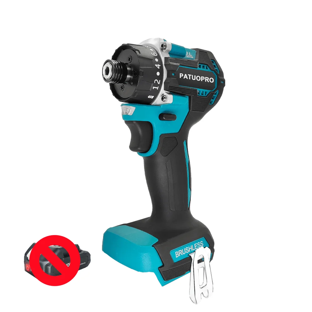 PATUOPRO Brushless Electric Screwdriver 2-Speed Compact 1/4inch Electric Impact Drill Driver For Makita 18v Battery(No Battery)