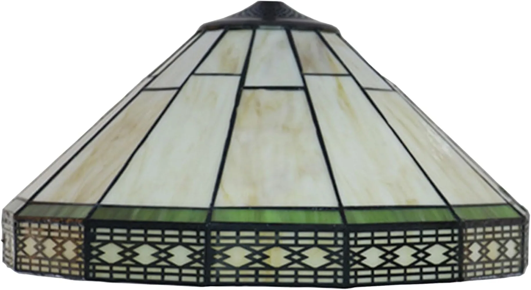 

Tiffany Lampshade Wide Accessory Replacement Yellow Stained Glass Mission Style Lampshade for A Variety of Lamp Types