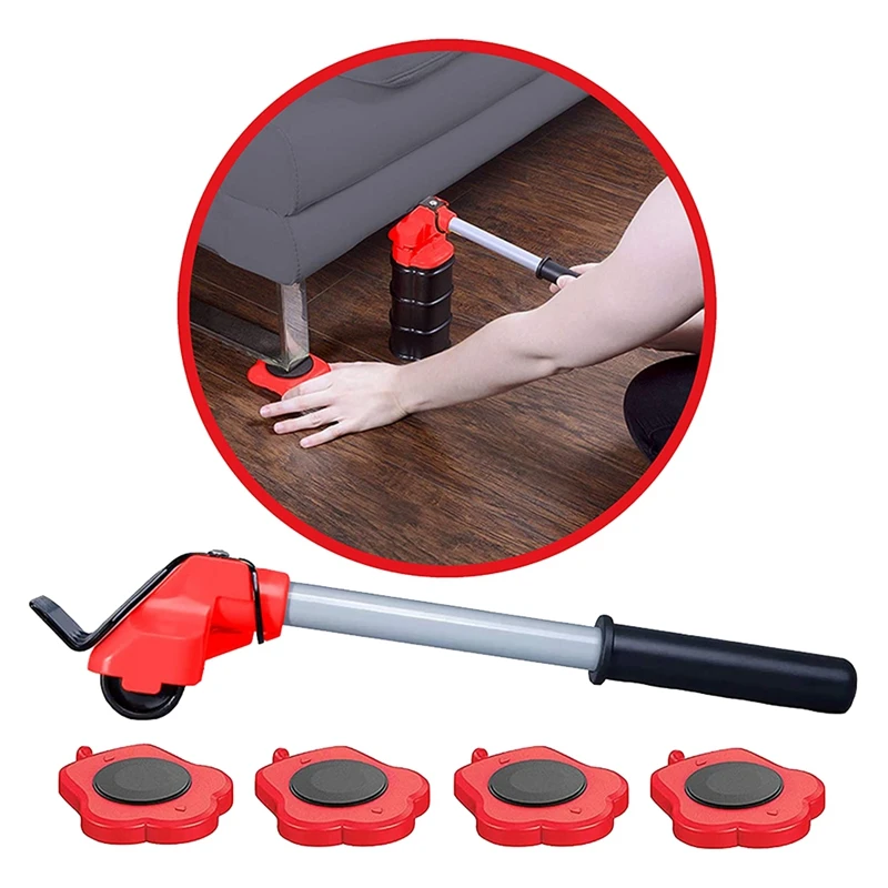 14PC Set Furniture Mover Tool Transport Set Transport Lifter Heavy Stuff Moving 4 Wheeled Mover Roller Hand Tools