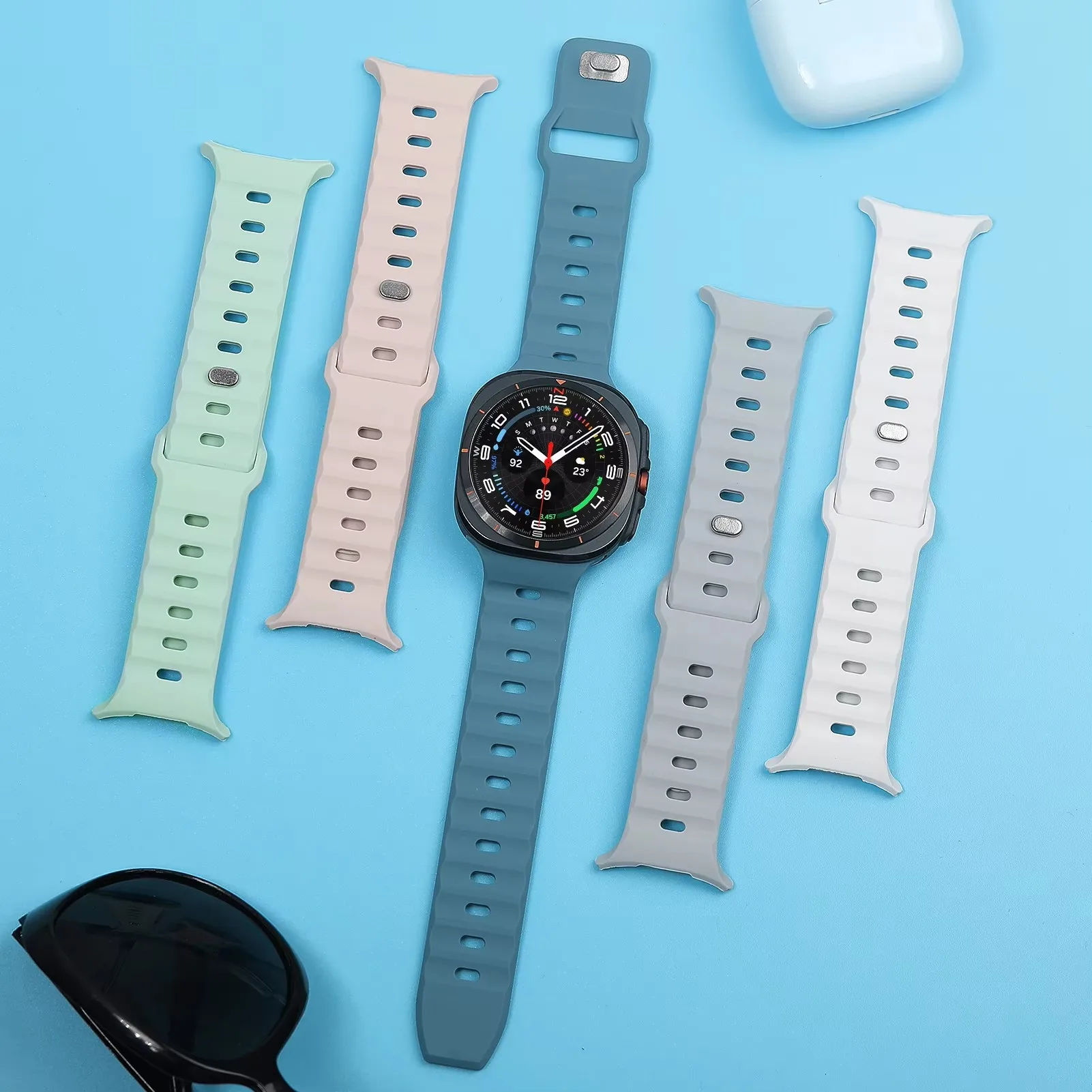 Para samsung galaxy watch 7 ultra cinta 47mm acessórios correa esporte pulseira de silicone para samsung galaxy watch ultra band 47 mm