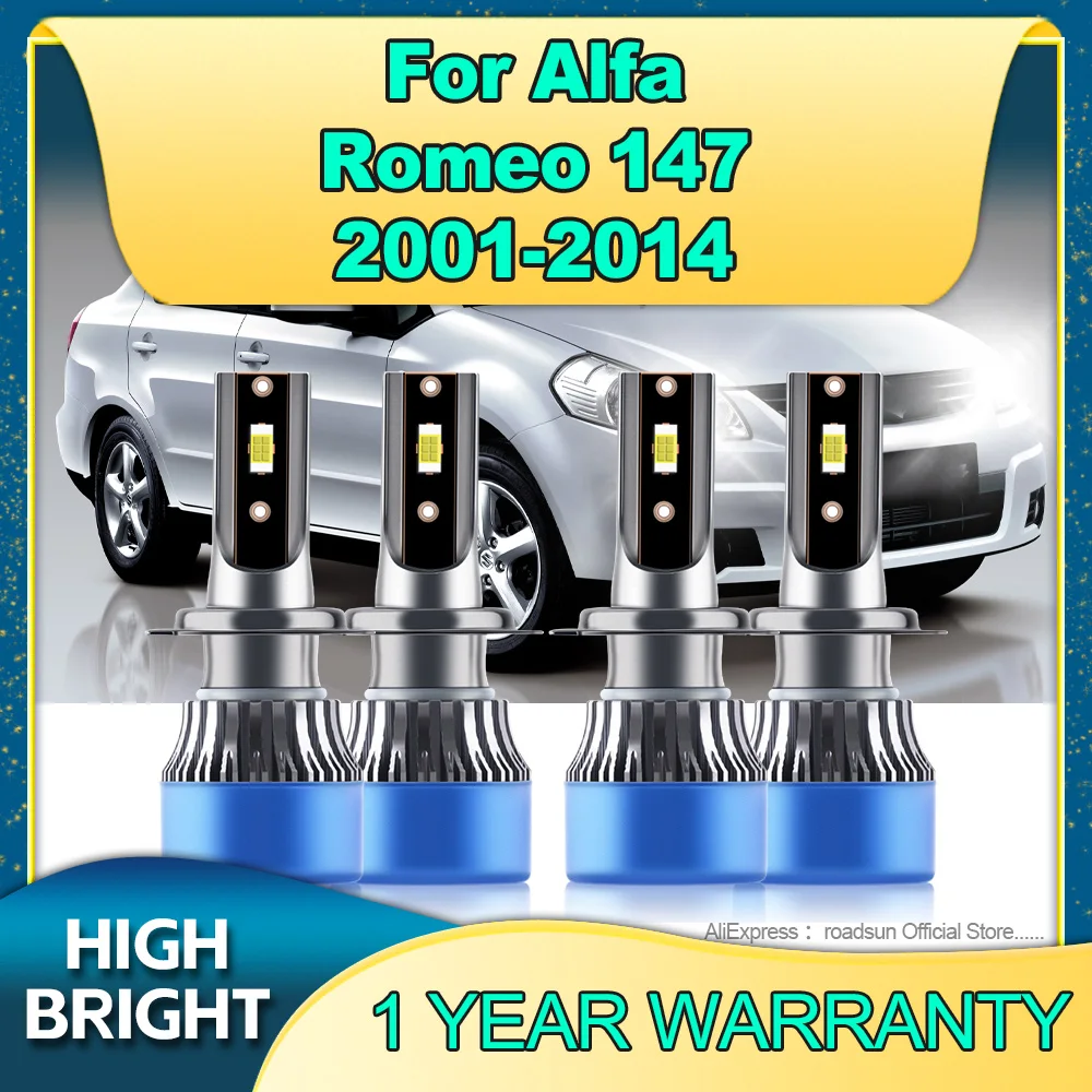 

2/4Pcs 160W H7 Car Bulb Led Lamp CSP Chip Power Headlight For Alfa Romeo 147 2001 2002 2003 2004 2005 2006 2007 2008 2009-2014