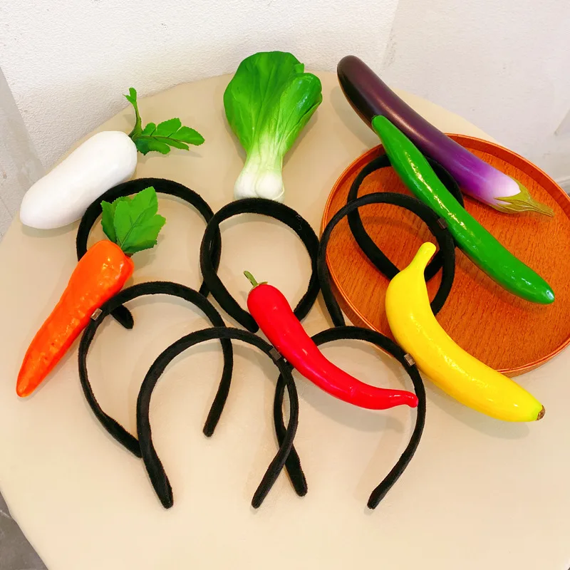 Creative Imitation Vegetable Funny Hair Hoop Hairband Pepper Carrot Eggplant Hairhoop Headband Hair Accessories for Girls Women