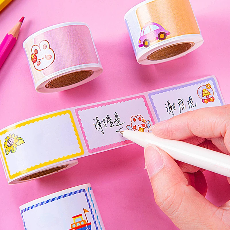 Waterproof Tear Resistant Signature Sticker, Kindergarten Cartoon Nome, Manuscrito Água Cup Suprimentos, Etiqueta sem emenda, 100 pcs, 280pcs