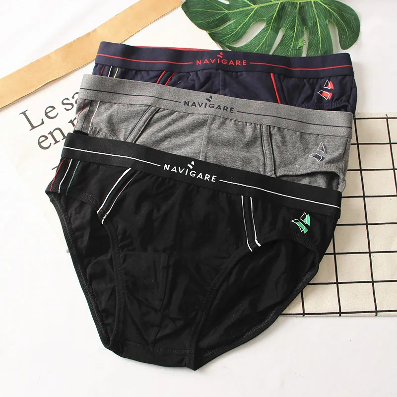 Ropa interior de algodón de alta elasticidad para hombre, pantalones triangulares de cintura baja, calzoncillos cómodos y tra...