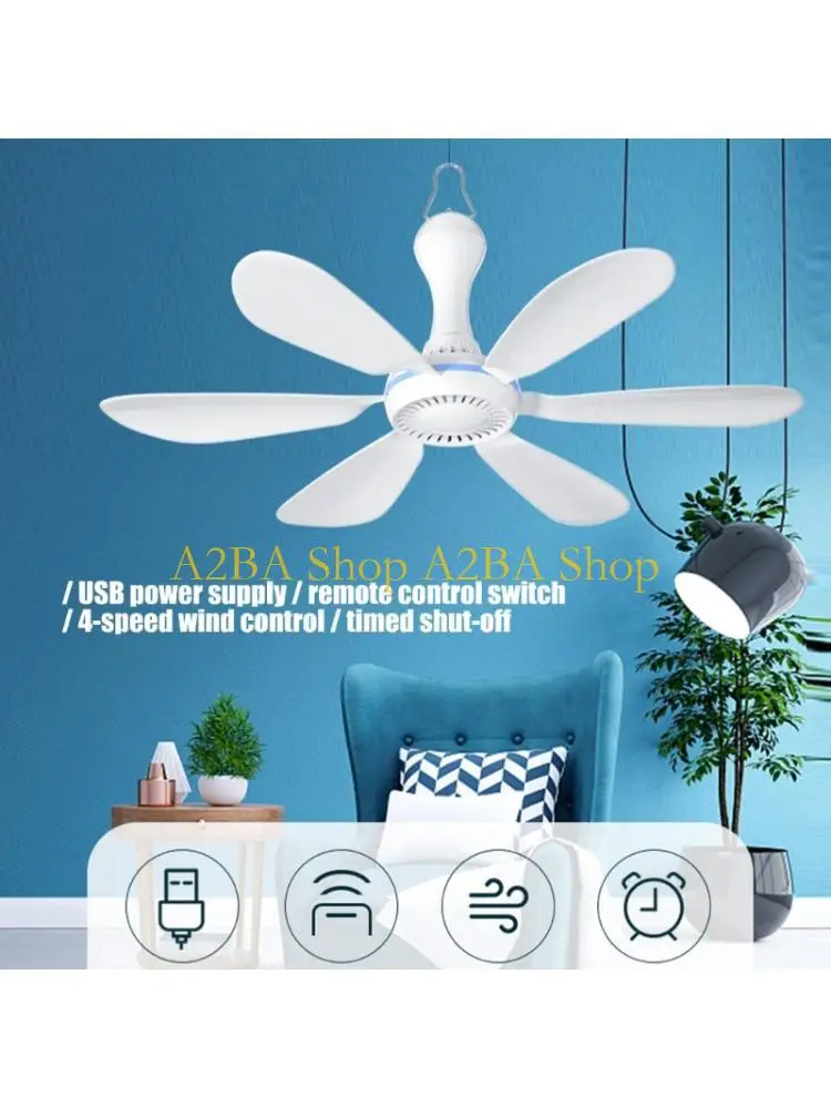 

A2BA Space Saving USB Ceiling Fan with Remote Foldable For Small Room Dorms Workstations