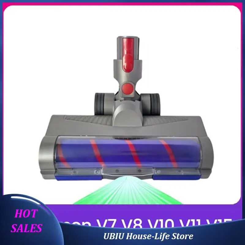

Soft Roller Brush Head For Dyson V7 V8 V10 V11 V15 Vacuum Attachments With Green Dust Light For Carpets Hardwood Floor-Best Sell