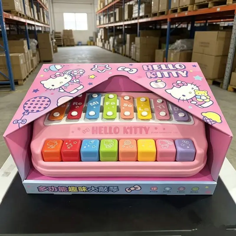 Kawaii Sanrio Hands on The Piano Children's Musical Instruments Toys Eight Note Key Fun Music Gifts for Babies and Children