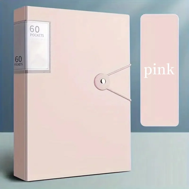 1 مجلد ملفات A4 مع 60 كيسًا بلاستيكيًا شفافًا من البولي بروبيلين - شفافة عالية، مجلد حلقي متين، نظام خالي من الملصقات، #5