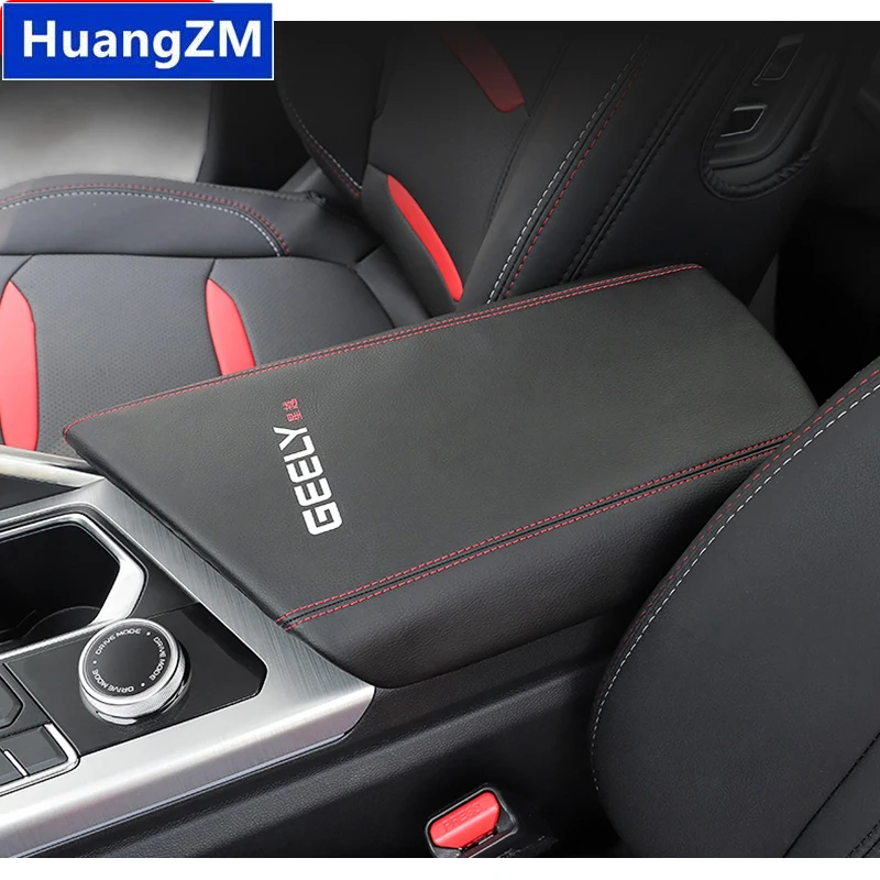 For Geely Tugella FY11 2020 2021 2022 Car Styling Interior Armrest Anti-dirty Pad Cover Sticker Leather Accessories For LHD