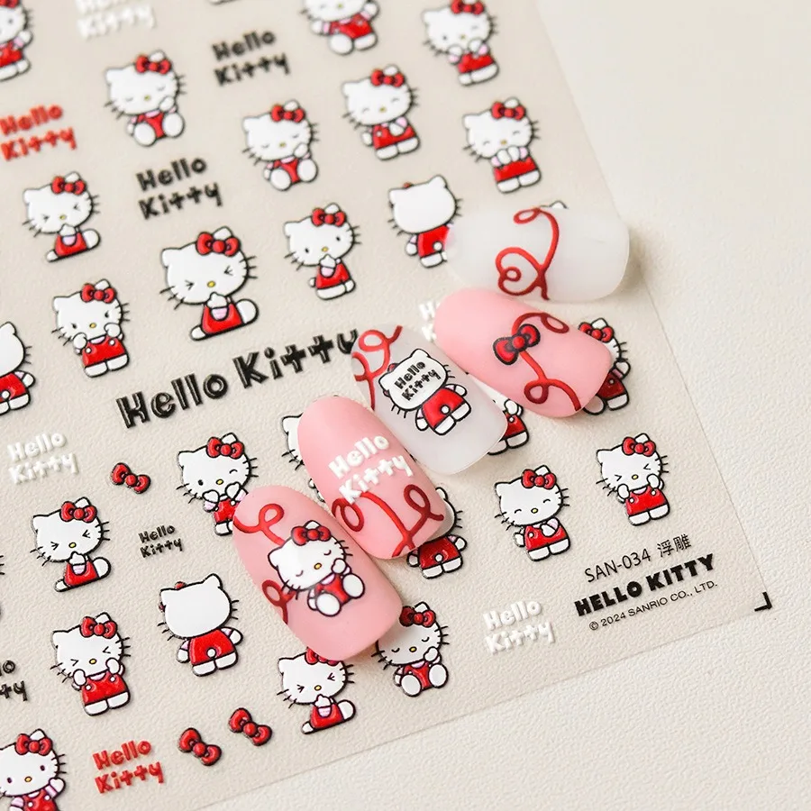 Tomoni Sanrio Co-branded Anime Nail Art Stickers Cartoon Hello Kitty Pochacco Kuromi Nail Art Decals Stickers Nail Art Supplies