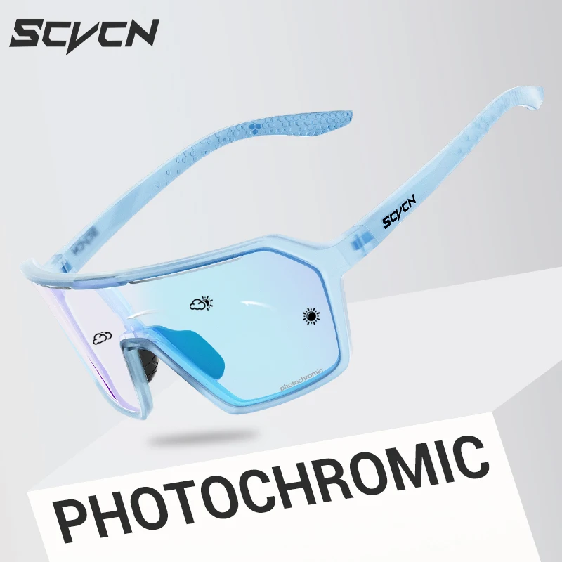 SCVCN New Photochromic Sunglasses MTB Cycling Glasses Outdoor Sports Running Drving Goggles UV400 Protection Bike Eyewear