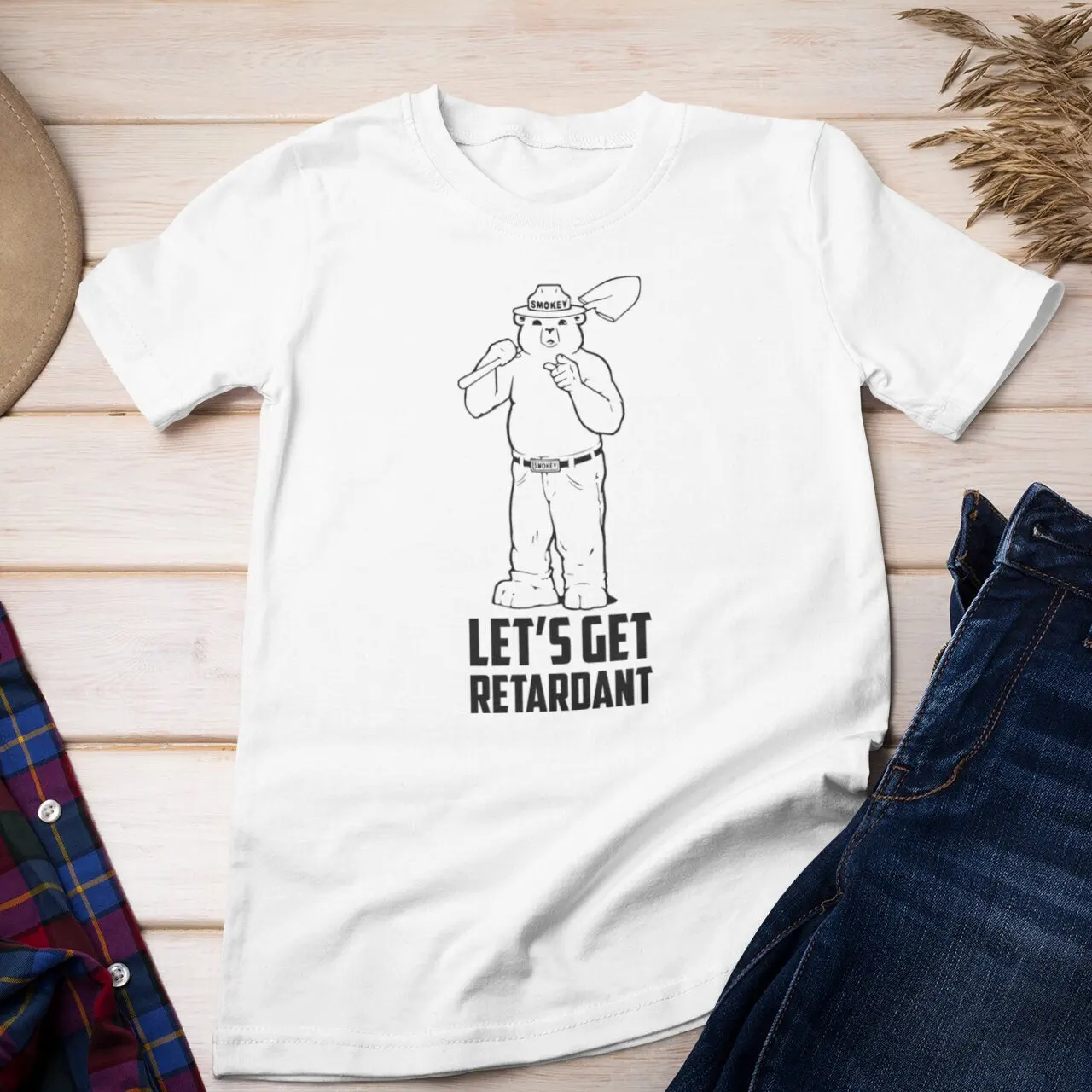 Lets Get Retardant Smokey The Bear Funny T Shirt