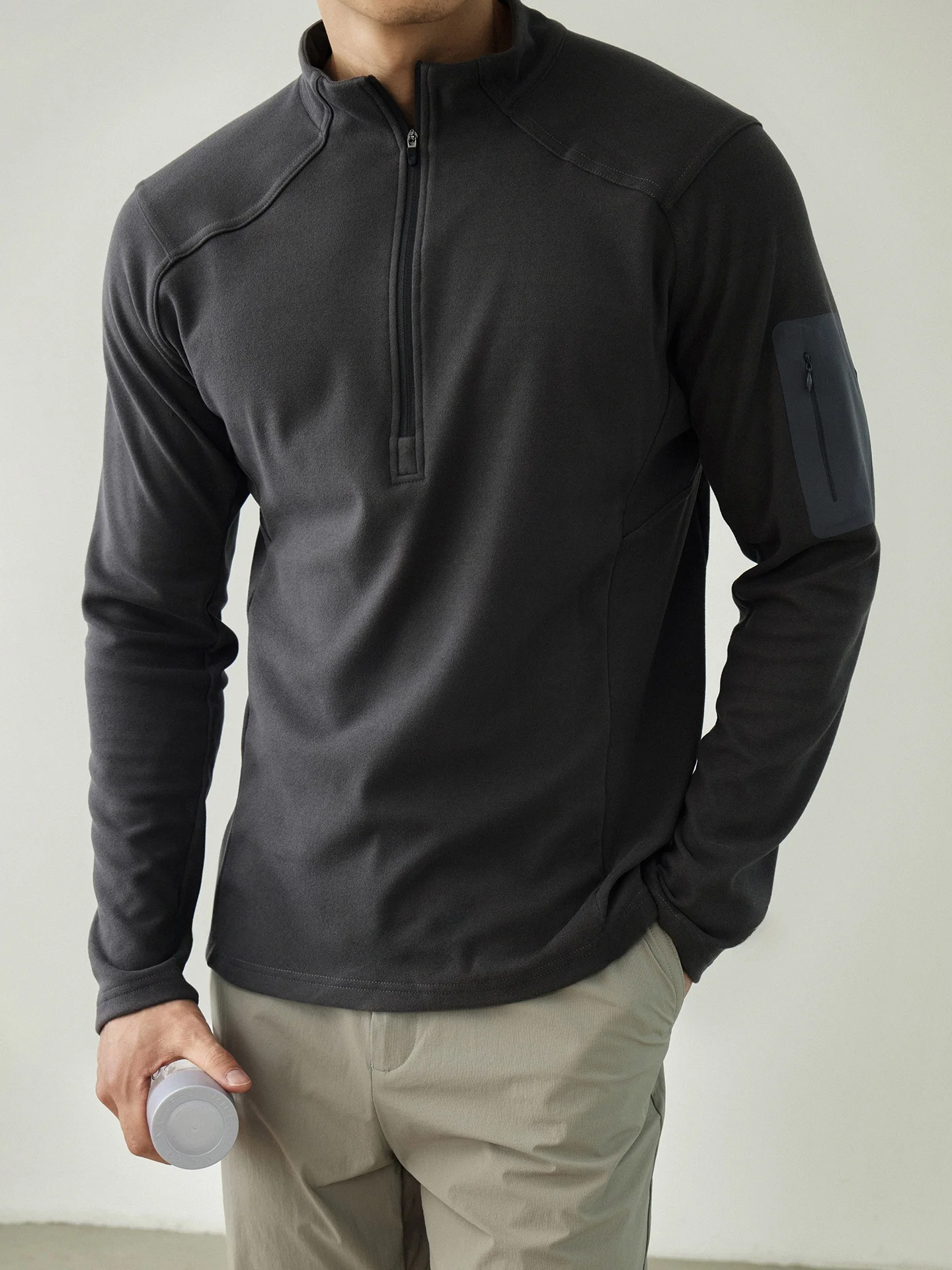 Men's Wool Blend Casual Collar Jacket Lightweight Mature Style American Sporty Coat Spring Autumn New Model Breathable Polyes...
