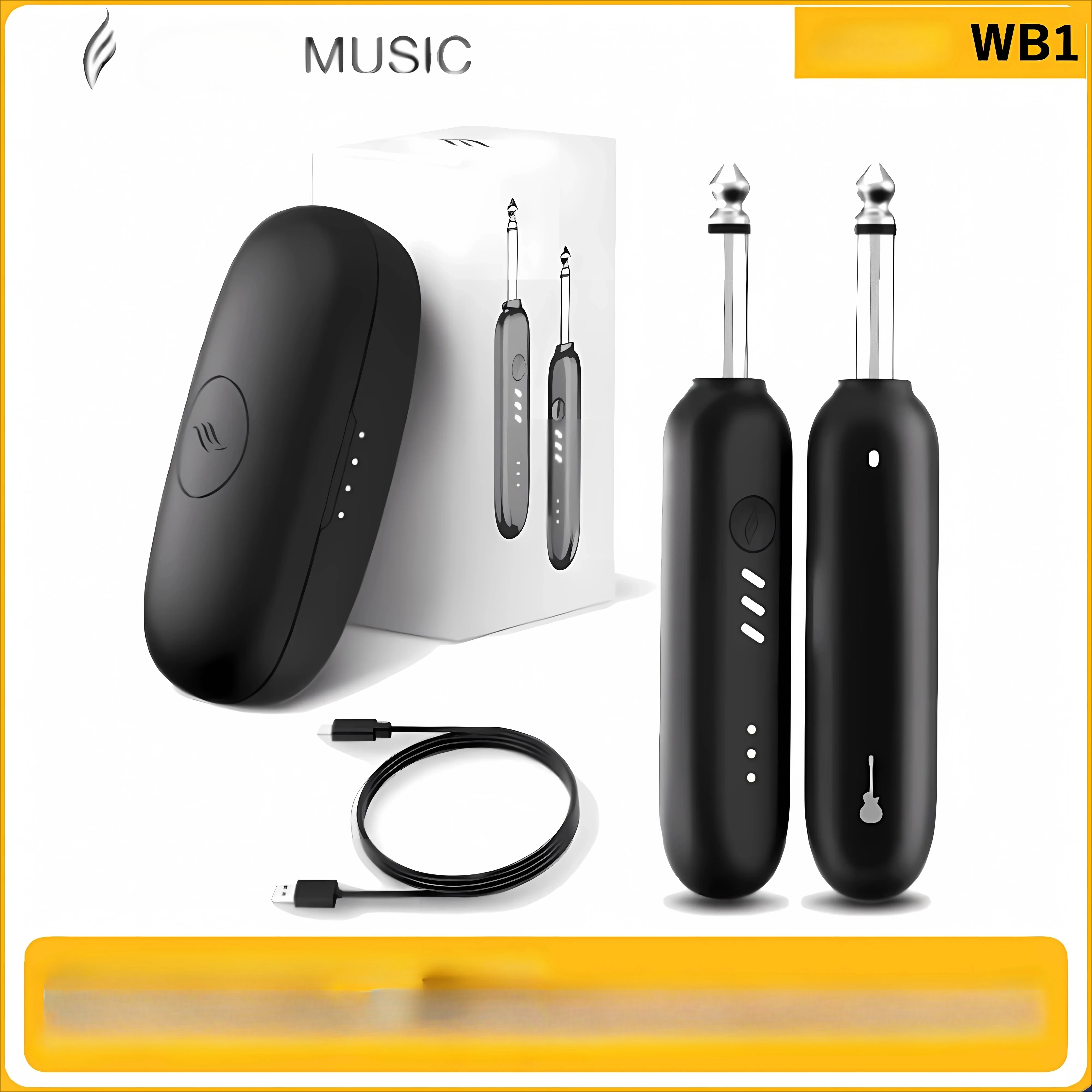 WB1 Wireless Guitar System, UHF 3.0 Audio Wireless Guitar Transmitter and Receiver for  Instrument  for Guitar Bass