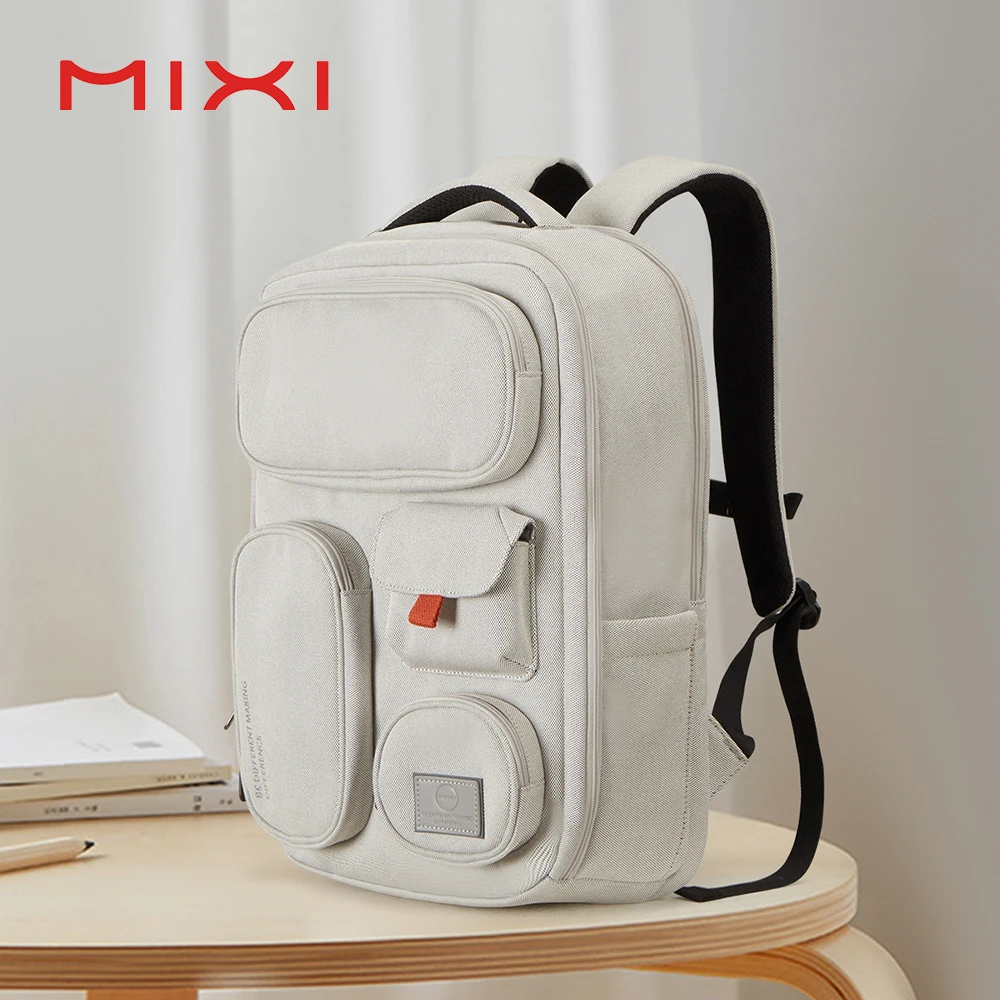 Mixi-Mochila de viagem ao ar livre para homens e mulheres, mochila impermeável para laptop, branco, preto, azul, 18\