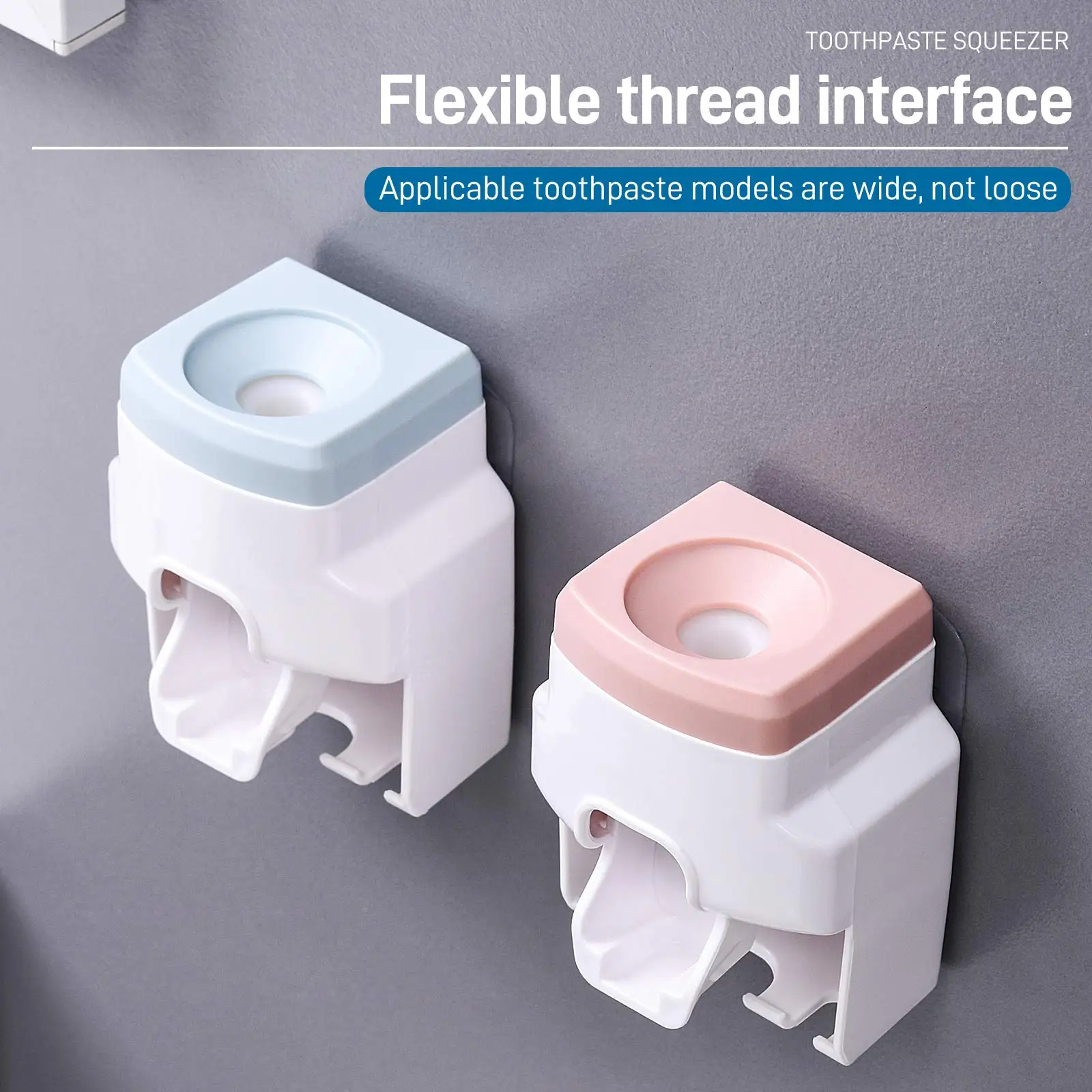 Toothpaste Dispenser And Toothbrush Holder Wall Mount Automatic Toothpaste Squeezer For Kids Bathroom Washroom