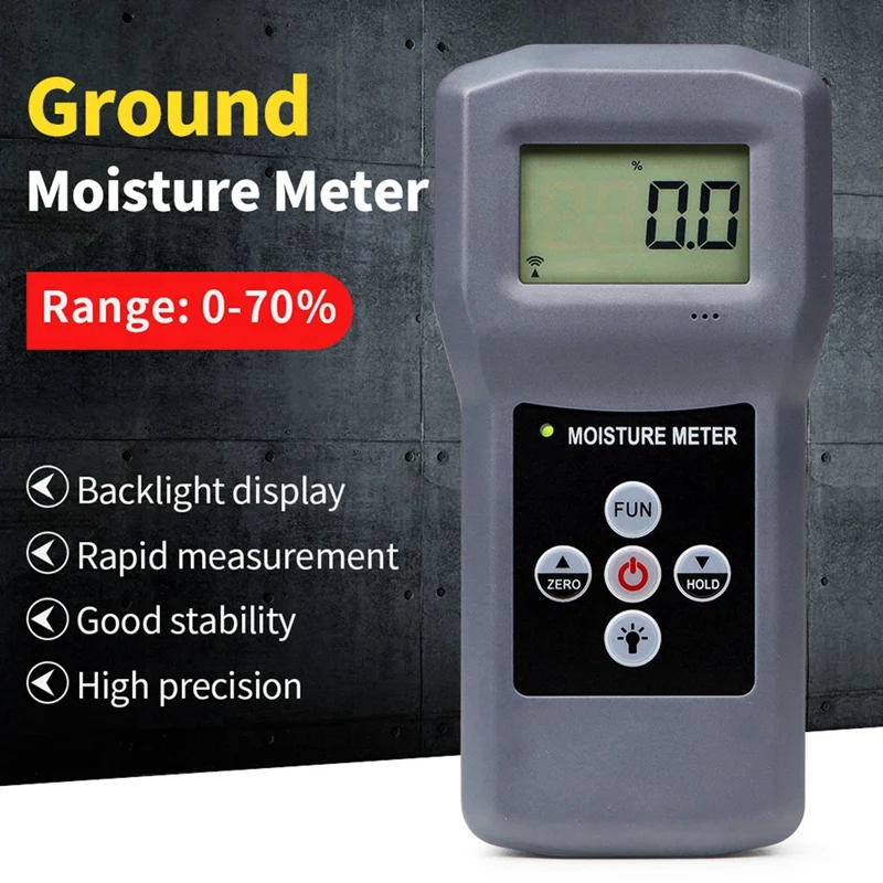 Ms380q medidor de umidade portátil pneumático piso teste de umidade 0-70% detector de conteúdo de umidade para parede de concreto