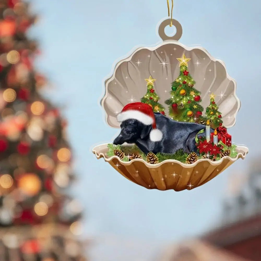 Gift Acrylic Christmas Tree Pendant Sleeping Dog Cute Christmas Decorations Xmas Ornaments Festival