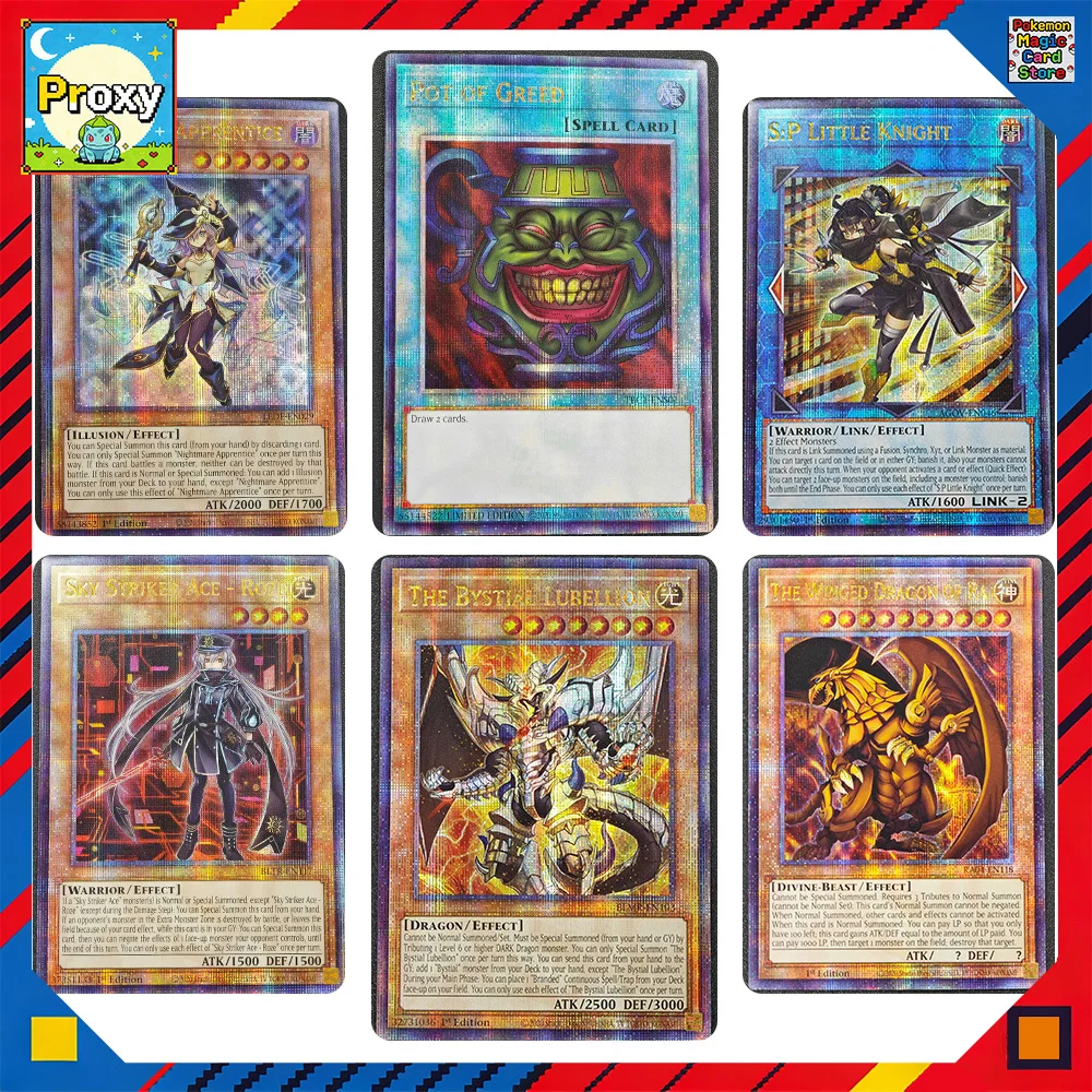 

Югио! Коллекционные игровые карты Foil QCSCR: 25-я серия, подарочные прокси-карты, игрушка YGO SLIFER the SKY Dragon S:P Little Knight Phantom of Yubel