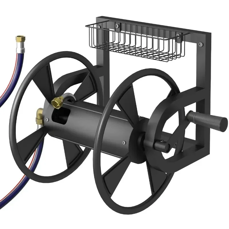 Outdoor Garden Hose Reel Wall Mount, Heavy Duty Water Rack Wrapper