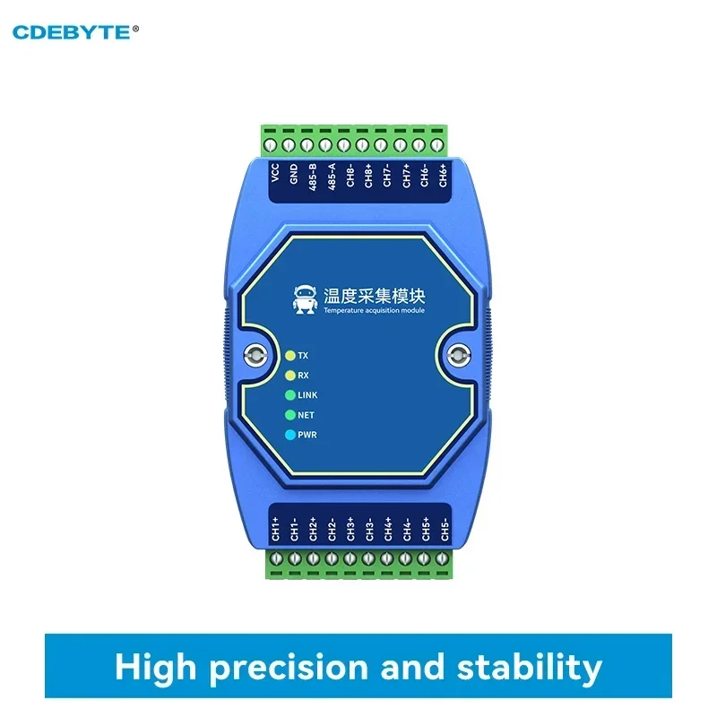 

8-Way Temperature Acquisition Module RS485 CDEBYTE ME31-XDXX0800-485 PT100 RTD High Precision Module Support Modbus DC 8~28V