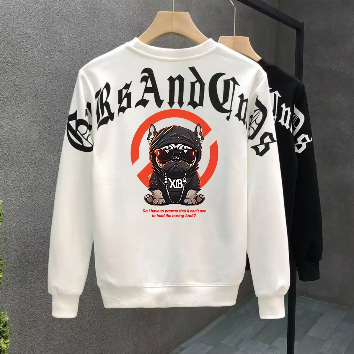 New Men Graphic Sweatshirts Cool Printed Long Sleeve T-shirt Korean Hip Hop Oversized Tees Sports Top S-5XL Men Clothing 2024