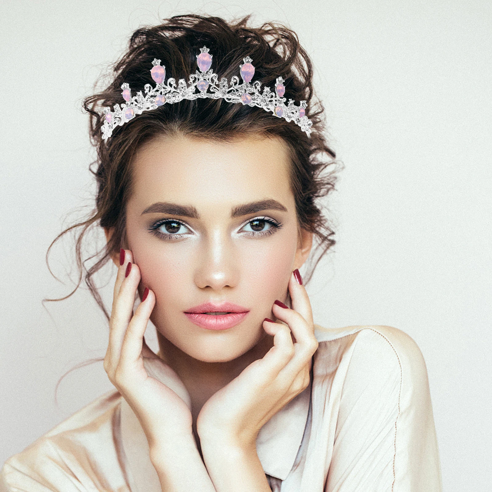 

Bridal Crown Rhinestone Crystal Tiara Headband Wedding Hair Accessories Bride Headdress Hair Jewelry Bride Crown