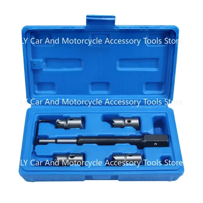 5Pcs Diesel Injector Cleaner Seat Kit Engine Diesel Injector Seat Cutter Carbon Cleaner