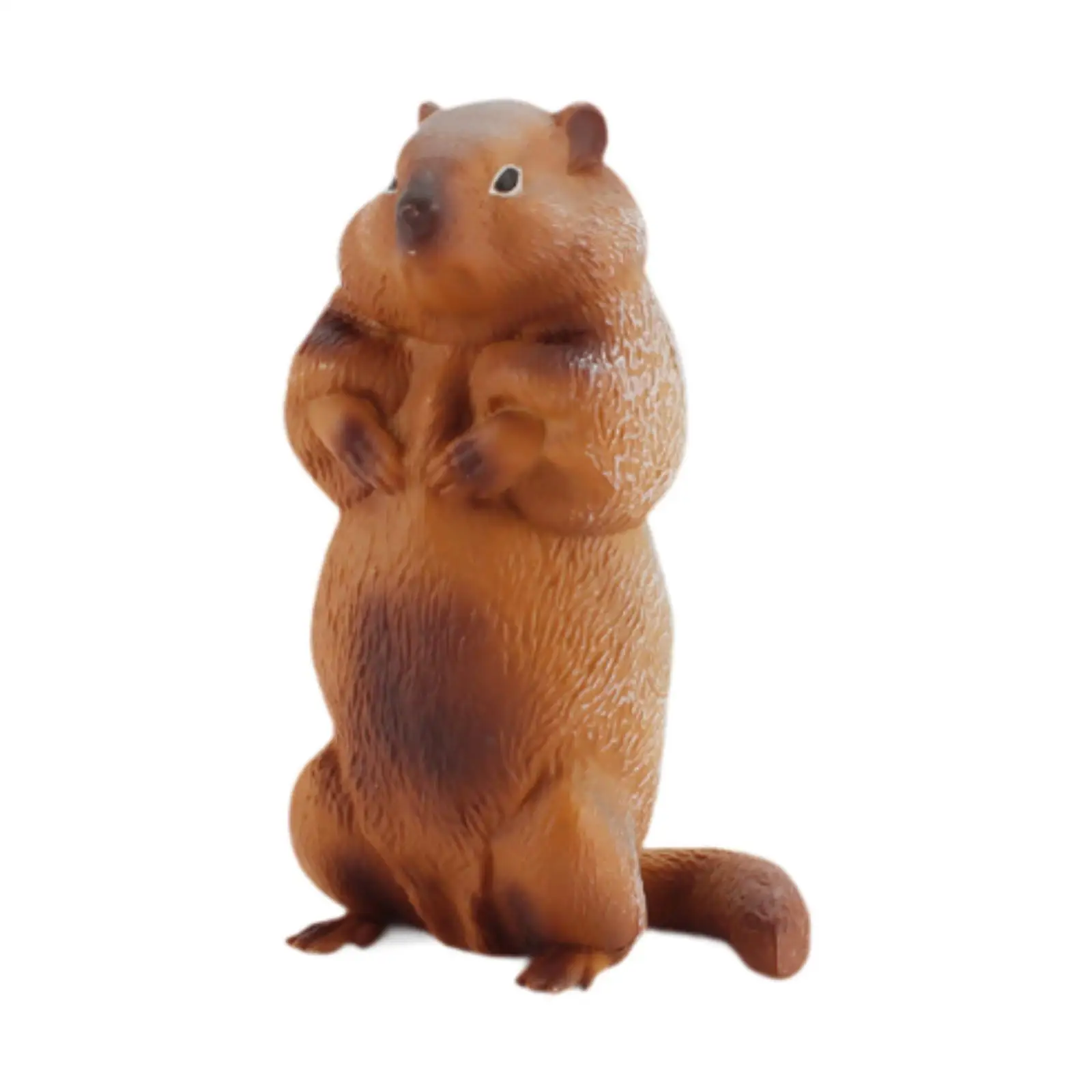 Modelo animal de simulação de estatueta de marmota para presentes de aniversário de estudo de gramado