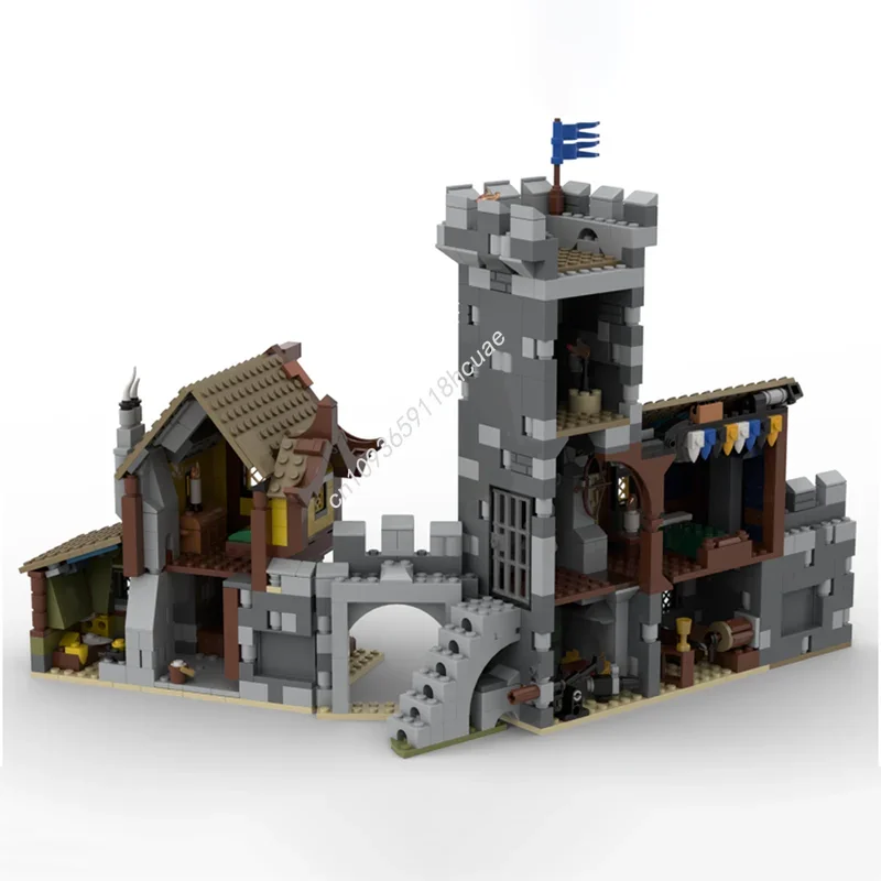 ตัวต่อ MOC เมืองยุคกลาง 1234 ชิ้น ชุดสร้างโมเดล ประกอบเป็นของขวัญคริสต์มาส ของเล่นเสริมพัฒนาการ ตัวต่อวันเกิด