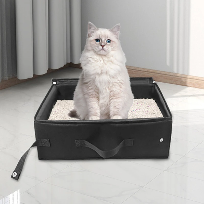 Portable Folding Travel Pet Litter Box Dog Toilet Tray Folding Cat Litter Potty Waterproof Outdoor Foldable Cat Litter Box