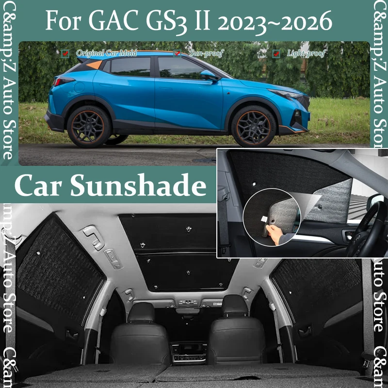 

Car Sun Visors For Trumpchi GS3 II GAC GS3 Emzoom Yingsu 2023~2026 Anti-UV Shields Window Sunshades Windshields Auto Accessoires