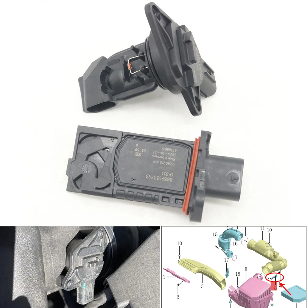 1X Car Mass Airflow Sensor Maf Air Consumption Flowmeter For Lynk&Co LynkCo 01 02 03 05 06 1.5T 2.0T