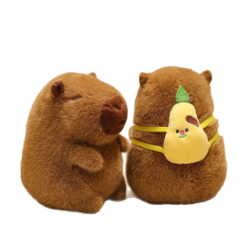 Adorable capibara de peluche, Animal relleno, bonita mochila, muñeca, juguete para niños, máquina agarradora, muñeca de tela, animales de peluche