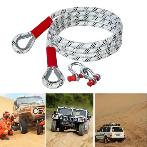 Imagen 2 del producto Cuerda de remolque para coche, vehículo todoterreno, puede remolque, versión de cuerda de remolque de rescate de 20 toneladas, que es muy confiable y resistente al desgaste