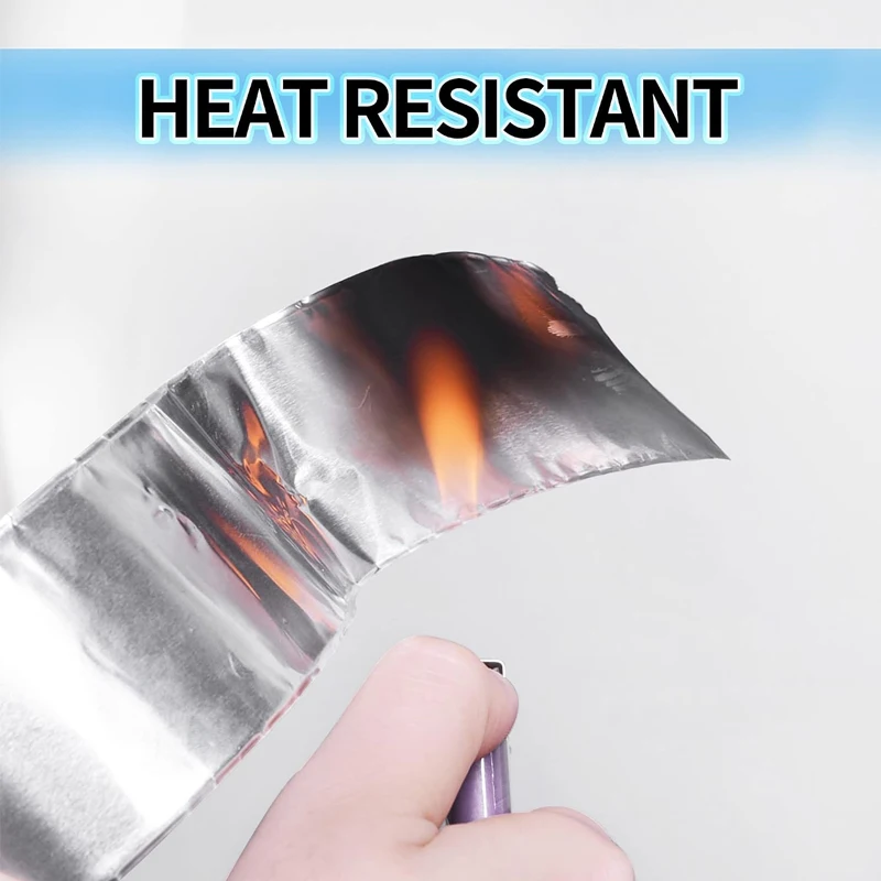 5/10M Aluminum Foil Tape Silver Metal HVAC Heat Tapes Waterproof High Temperature For Ductwork Ducting Sealing Patching Furnace
