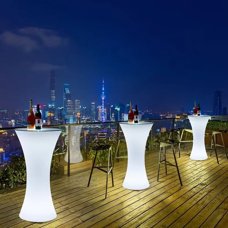 

Wholesale Light Portable Outdoor Bar Table 16 Color Changing Solar Powered Led Lighting Bar Nightclub Bar Table