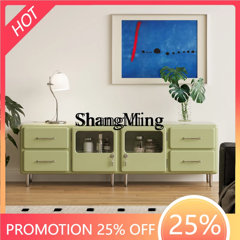 

ZYY home high value retro combination TV cabinet living room home storage glass display locker