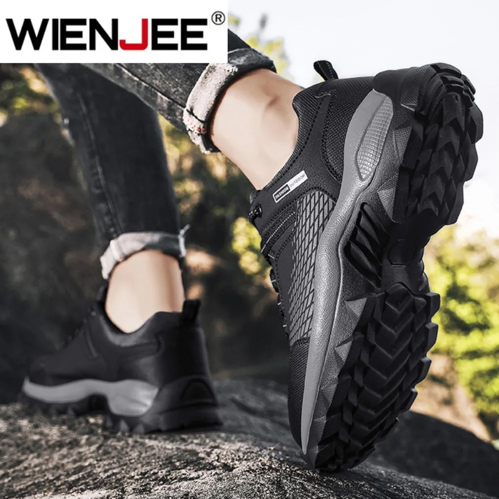 Men's Anti-Skid Hiking Shoes Breathable Lace Up Trekking Male Wear-resistant Outdoor Climbing Sneakers image 6