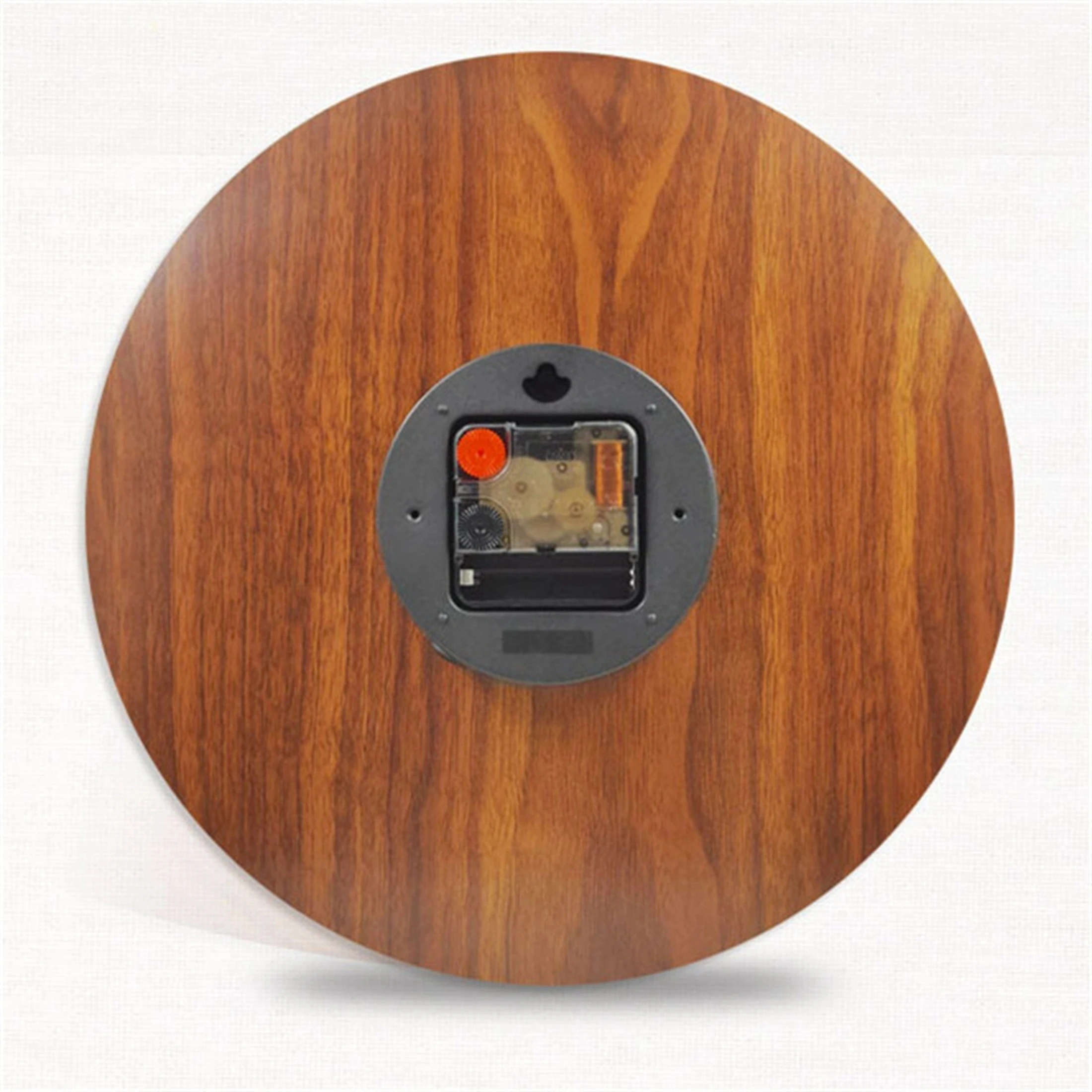 ساعة حائط مضيئة مقاس 12 بوصة، ضوء صامت من الخشب في الليل المظلم، عدد كبير، ساعة حائط عصرية غير موقوتة مع ضوء ليلي