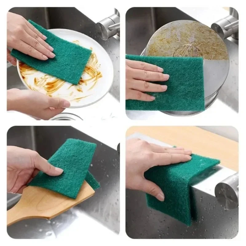 

5/10/20/30PCS Scrub Pads Household Kitchen Oil Removal Dishwashing Pot Pads Scratch Free Multipurpose Reusable Cleaning Dishrag