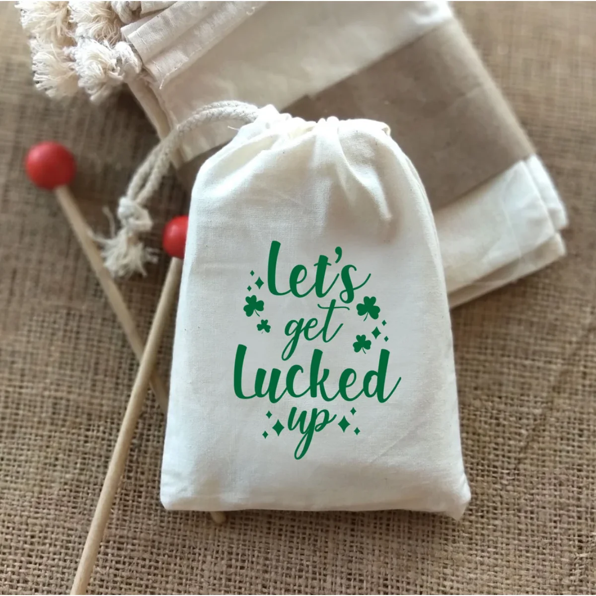 25 PCS Let's Get Lucked Up-Feast of Saint - Patrick's Day Party Favor Bags-Wedding Favors-Bachelorette Party Favor-Hangover Kit-