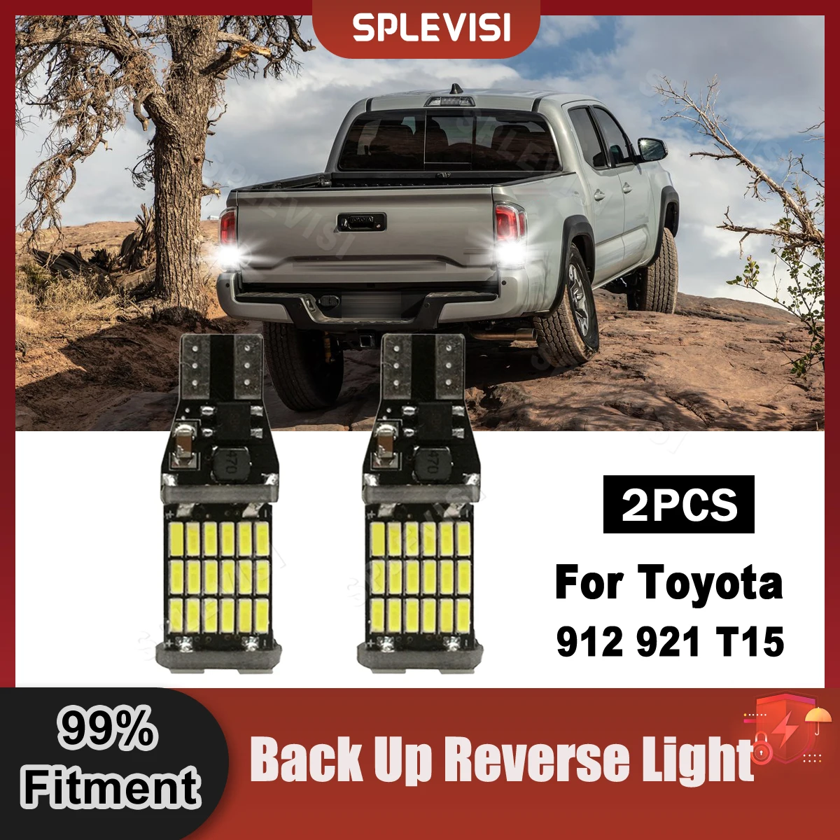 

2PCS LED Reverse Back Up Light T15 New Upgrade Design For Toyota Tacoma 2005-2023 2006 2007 2008 2009 2010 2011 2012 2013 2014