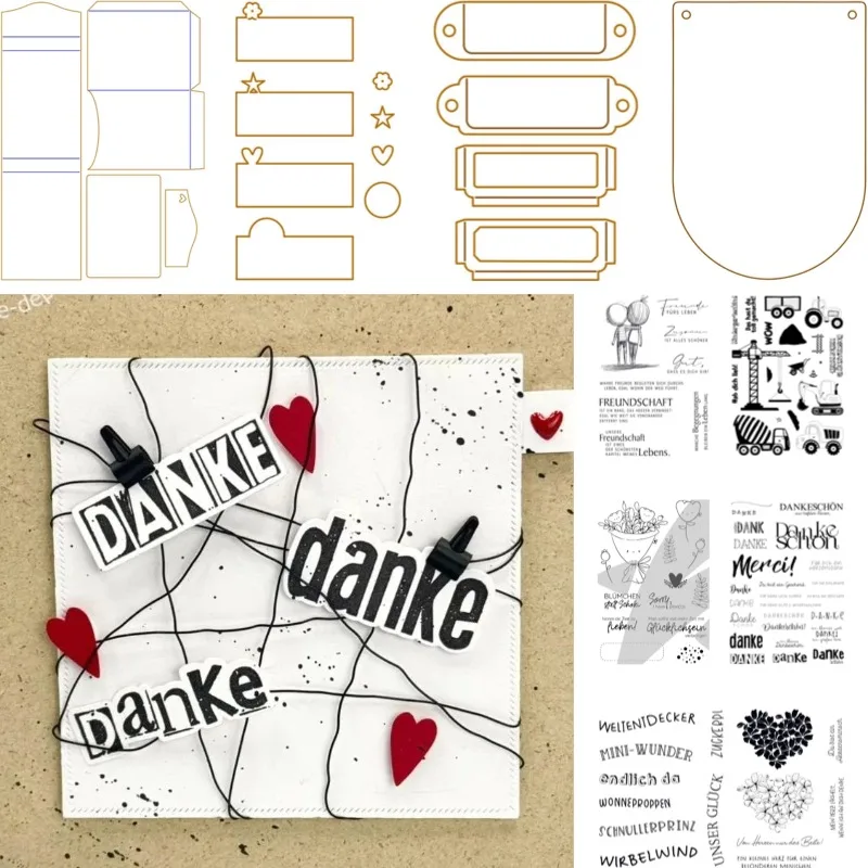 Juego de troqueles de corte de metal para arco de banderín 'Friends for Life', troquel de corte tipo stencil para tarjetas de scrapbooking, elementos esenciales de perfil delgado para manualidades DIY