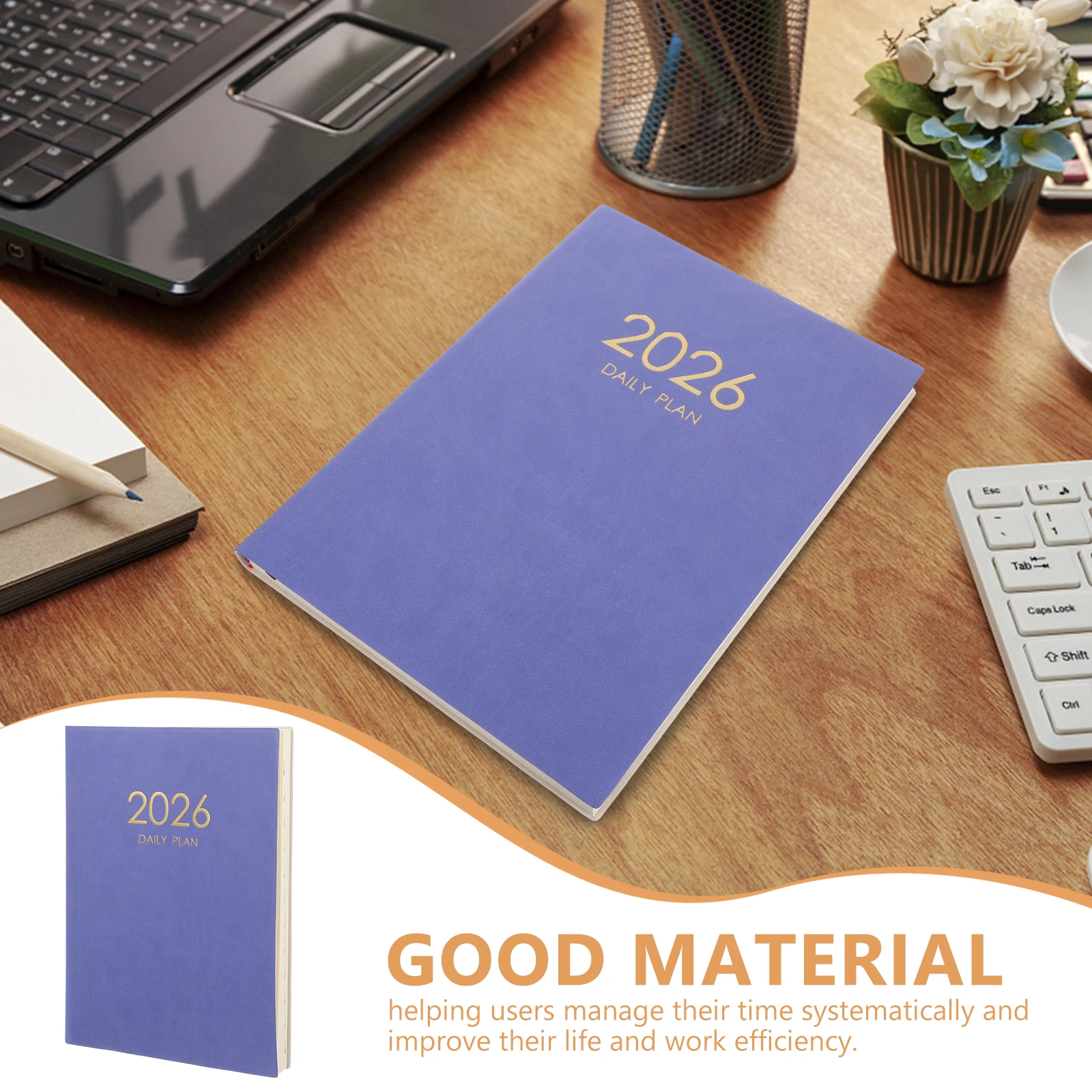 2026 مخطط التنسيقات الكبيرة - كتاب جدول أعمال PU مقاس 11.2 × 8.2 بوصة - تقويم شهري أسبوعي يومي للطلاب المحترفين