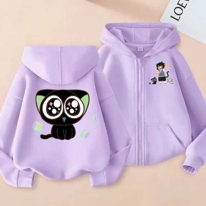 سجلات حرب لوه شياوهي: سترة بغطاء للرأس بسحاب للأطفال، بلوزة مطبوعة بشخصيات الأولاد والبنات للربيع والخريف #6