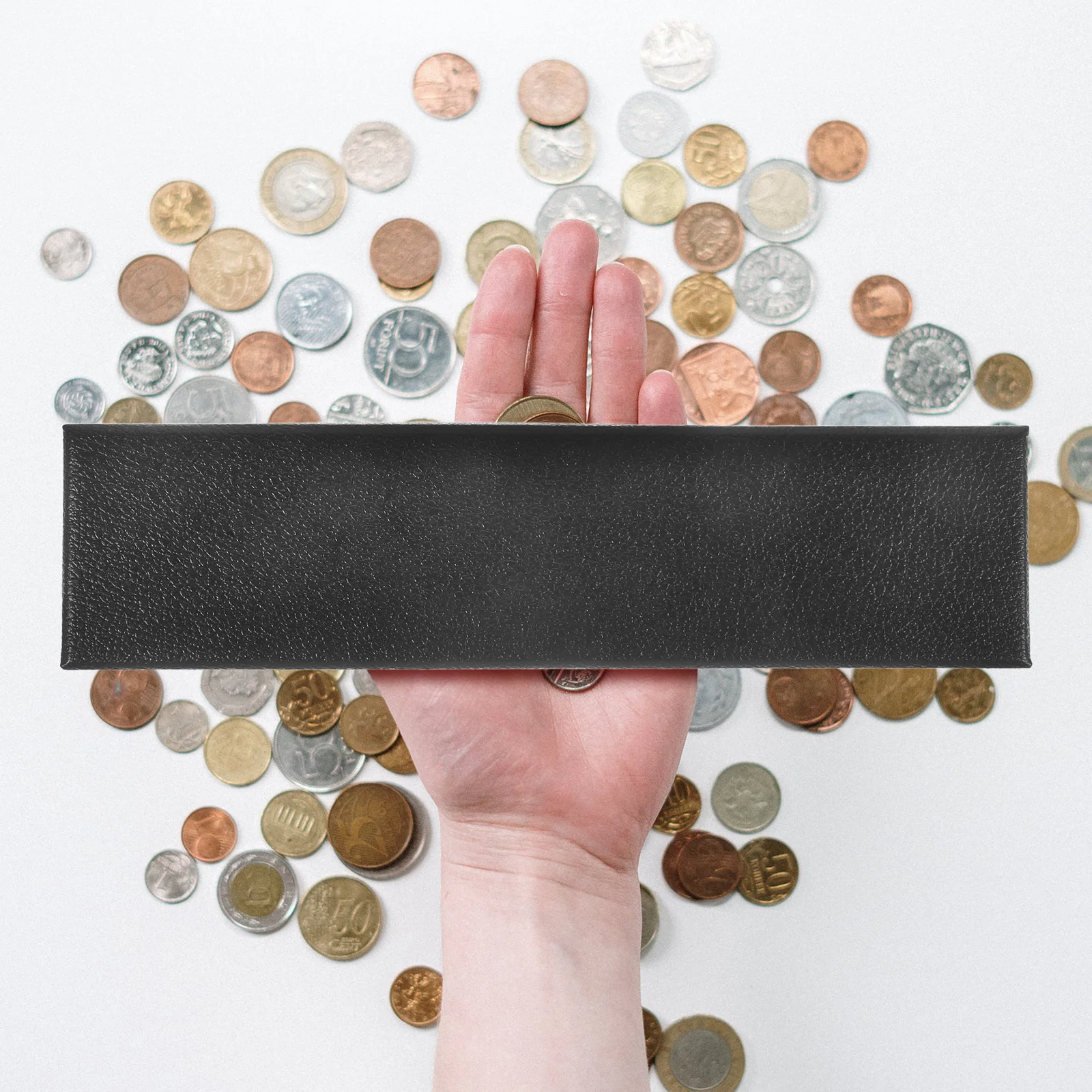 6 قطع من صندوق تخزين العملات المعدنية، حافظة جمع الأموال الورقية، حامل الأوراق النقدية القوي، واقي العملات المدمج، مناسب لتخزين الأموال الورقية #5