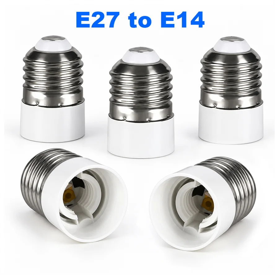 10-1PCS E27 To E14 Lamp Holder Conversion Fireproof Home Room Lighting Tools Lamp Holder Thread Converter Bulb Holder Adapter